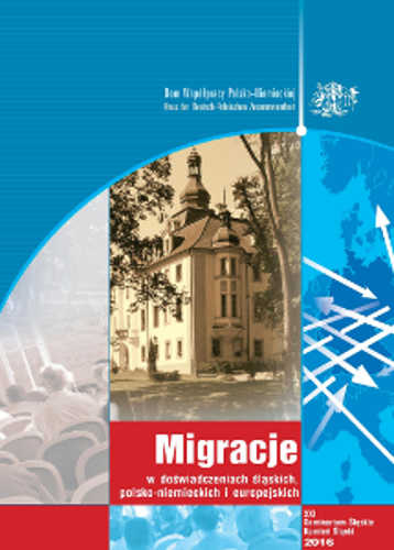 Okładka książki pt.: „<i>Migracje w doświadczeniach śląskich, polsko-niemieckich i europejskich</i>”