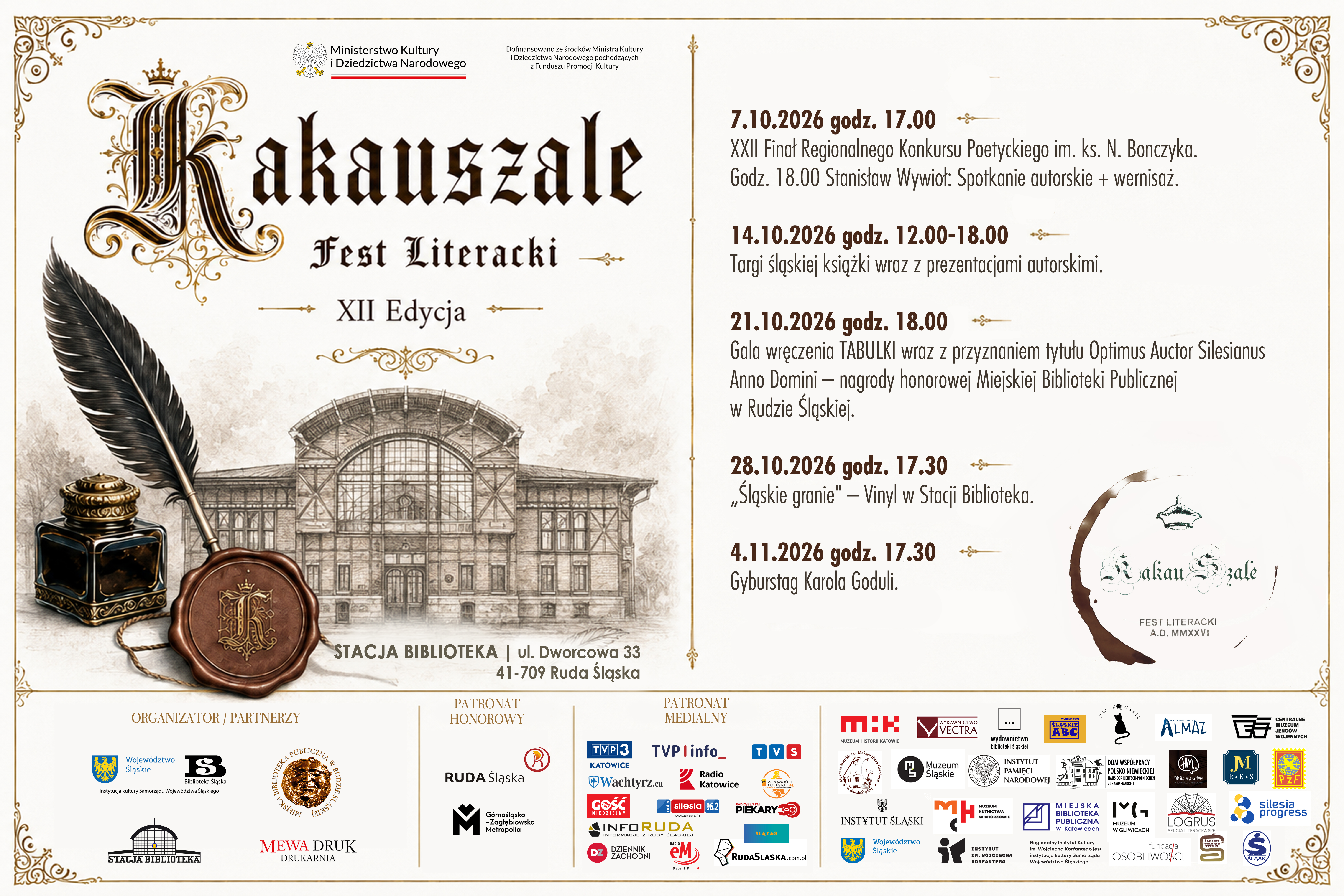 Plakat promujący wydarzenie „Targi Śląskiej Książki”