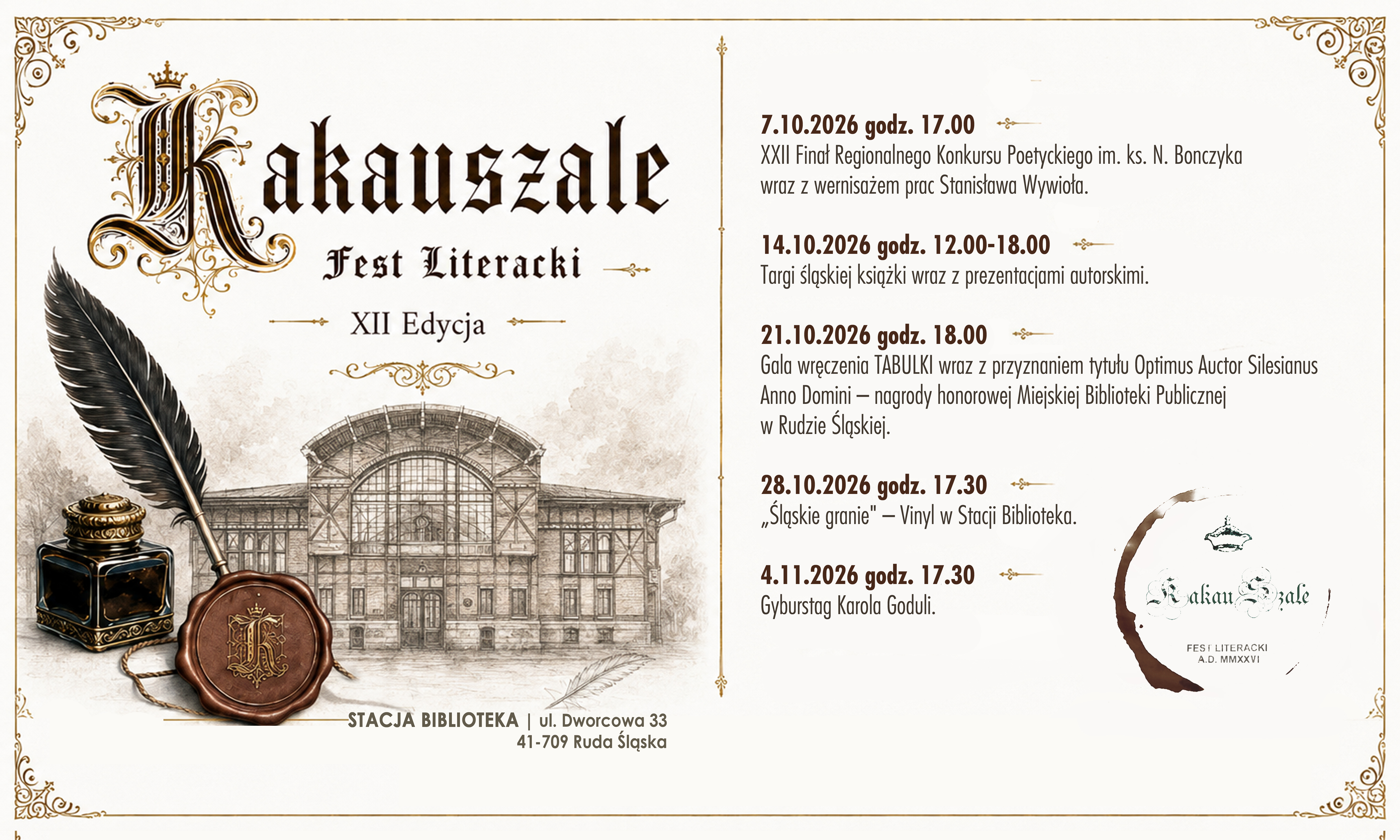 Plakat promujący wydarzenie „Targi Śląskiej Książki”